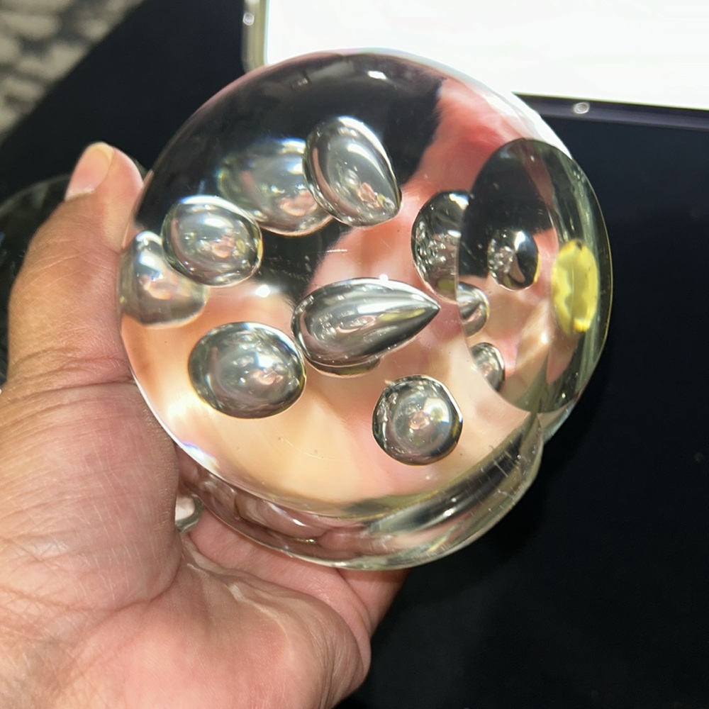 Murano Fornasa De Mvran clear Paperweight Glass Cat Sticker Italy - Picture 8 of 13